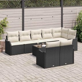 vidaXL Σετ Καναπέ Κήπου με μαξιλάρι 9 pcs Μαύρο Πολυ ράταν