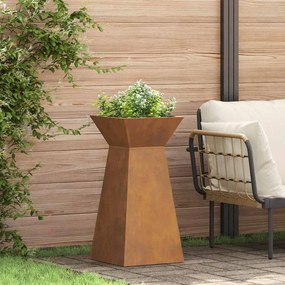 vidaXL Γλάστρες Κήπου 2 τμχ με Κουπάκι, 35x35x73 εκ. από Μεταλλικό Υλικό.