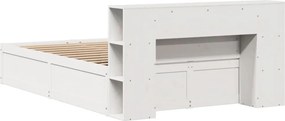 vidaXL Σκελετός Κρεβ. Χωρίς Στρώμα Λευκό 135x190 εκ Μασίφ Πεύκο