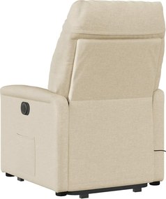 vidaXL Πολυθρόνα Μασάζ Ανακλινόμενη με Ανύψωση Κρεμ Υφασμάτινη