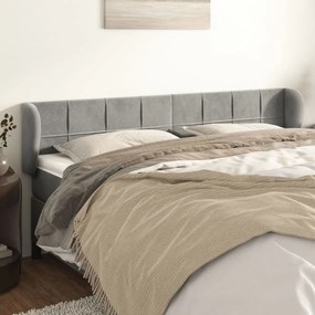 Κεφαλάρι με Πτερύγια Ανοιχτό Γκρι 183x23x78/88 εκ. Βελούδινο 3117204