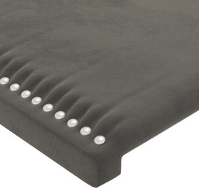 Κεφαλάρι με Πτερύγια Σκούρο Γκρι 183x23x118/128 εκ. Βελούδινο - Γκρι