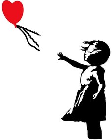 Διακοσμητικό Τοίχου Banksy 891TNL2303 105x85cm Black-Red Wallity Μέταλλο