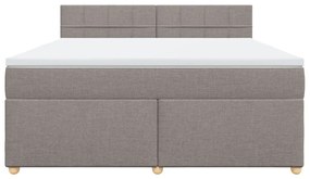 vidaXL Κρεβάτι Boxspring με Στρώμα Taupe 180x200 εκ. Υφασμάτινο