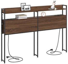 vidaXL Κεφαλάρι με ράφι Καφέ δρυς 135 cm Επεξεργασμένο ξύλο