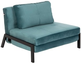 EASYCHAIR/BED CONSTANCE  TURQUOISE COLORED VELVET 95x92x66Hcm.