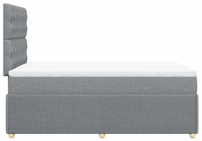 vidaXL Κρεβάτι Boxspring με Στρώμα Ανοιχτό Γκρι 120x200 εκ. Υφασμάτινο