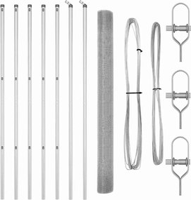 vidaXL Στύλος Περιφράξεων Ασημί 10 x 1,6 μ (δίχτυ 12 x 12 mm) Ατσάλι