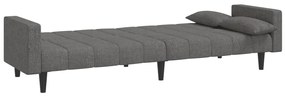 Καναπές Κρεβάτι Διθέσιος Ανοιχτό Γκρι Υφασμάτινος &amp; 2 Μαξιλάρια - Γκρι