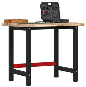 vidaXL Πάγκος Εργασίας Ορθογώνιος 100x60x83 εκ. από Μασίφ Ξύλο Ακακίας