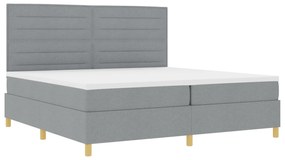 vidaXL Κρεβάτι με Στρώμα Ανοιχτό Γκρι 200x200 εκ Υφάσματος