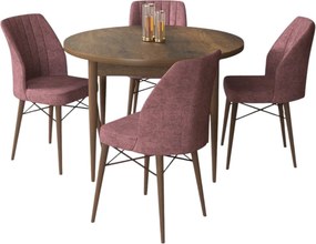 Dining Table &amp; Chairs Set (5 Pieces) Rox - Baroque, Dusty Rose Baroque
Dusty Rose