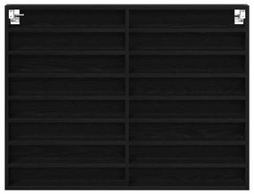 vidaXL Βιτρίνα με ράφι Μαύρη Οξυά 100 x 8,5 x 75 cm Επεξεργασμένο ξύλο