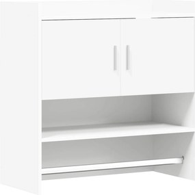vidaXL Ράφι Τοίχου Επιτοίχιο Λευκό 80 x 36 x 80 εκ Επεξεργασμένο Ξύλο