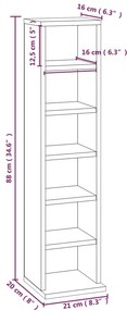 Έπιπλο για CD Γκρι Sonoma 21x20x88 εκ. από Επεξεργασμένο Ξύλο - Γκρι