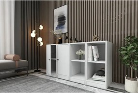 Stewehome Σκανδιναβικός κονσόλα με ράφι και ντουλάπι Λευκό 131x40x130 cm