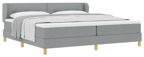 vidaXL Κρεβάτι Box Spring με Στρώμα  Ανοιχτό Γκρι 200x200 εκ. Υφάσματος
