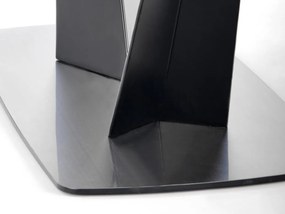 Τραπέζι Houston 935, Σκούρο γκρι, Μαύρο, 76x90x160cm, 110 kg, Επιμήκυνση, Ινοσανίδες μέσης πυκνότητας, Επεξεργασμένο γυαλί | Epipla1.gr