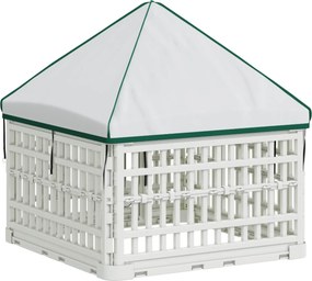 vidaXL 4 Πάνελ Τσουληθράκι με Σκεπή 60 x 60 x 82 εκ Πλαστικό Λευκό