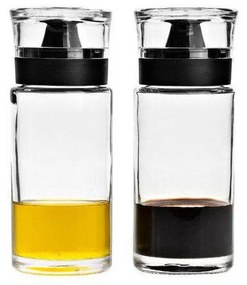 Λαδόξιδο Cucina (Σετ 2Τμχ) 037716L 5,5x14,8cm Clear-Black Leonardo Glass