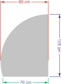 Καθρέφτης LED σε Σχήμα Τετάρτου Κύκλου 80x105x105 cm