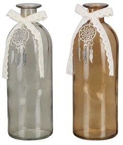 Βάζο ArteLibre Μπουκάλι Γυαλί 7x20.5cm Σε 2 Χρώματα-05160529
