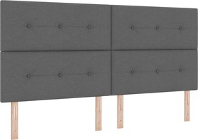 vidaXL Κρεβάτι box spring με στρώμα Σκούρο Γκρι 200 x 200 cm Ύφασμα