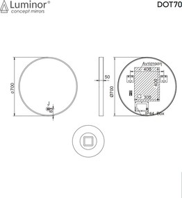 Luminor Dot Antique Brushed (Φ70) - Καθρεφτης Μπανιου Φωτιζομενος Led