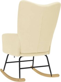 vidaXL Κουνιστή Πολυθρόνα Κρεμ Υφασμάτινη