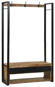 vidaXL Ράφι Ρούχων με γάντζους και ράφια 110x40x185 εκ. Μασίφ ξύλο μάνγκο