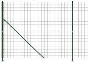 vidaXL Συρματόπλεγμα Περίφραξης Πράσινο 1,6 x 25 μ. με Βάσεις Φλάντζα