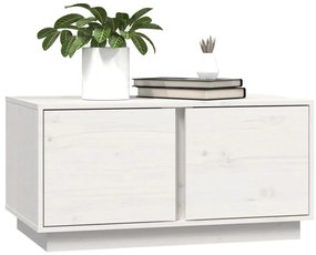 vidaXL Τραπεζάκι Σαλονιού Λευκό 80x50x40εκ. από Μασίφ Ξύλο Πεύκου