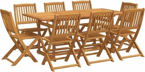 vidaXL Σετ Τραπεζαρίας Κήπου 9 Τεμαχίων 180x90x75 εκ. Μασίφ Ακακία