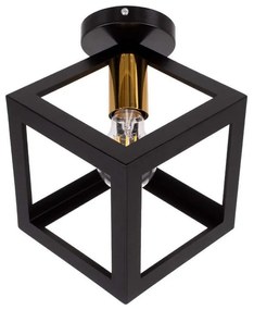Φωτιστικό Οροφής - Πλαφονιέρα Cube 00799 1xE27 Με Πλέγμα Φ25xY25cm Black GloboStar