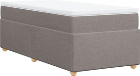 vidaXL Κρεβάτι Boxspring με Στρώμα Taupe 100 x 200 εκ. Υφασμάτινο