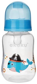 Πλαστικό Μπιμπερό 125ml Με Θηλή Σιλικόνης 0+Μ Akuku Blue Pirate