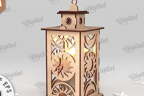 Σετ των 2 Intra απο ξύλο plywood 3mm-4mm πάχος 3D Celestial Lantern Δίασταση 30x20 cm INTRAFABR-110839028
