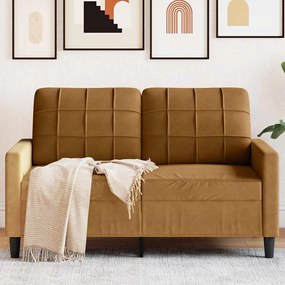 vidaXL Καναπές Διθέσιος Καφέ120 εκ. Βελούδινος