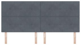 vidaXL LED Κεφαλάρι Σκούρο Γκρι 100 εκ Βελούδο