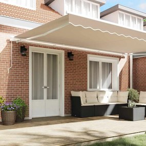 vidaXL Αντιανεμικό Μπεζ 500 x 300 x 165 εκ. Πολυέστερ και Μέταλλο