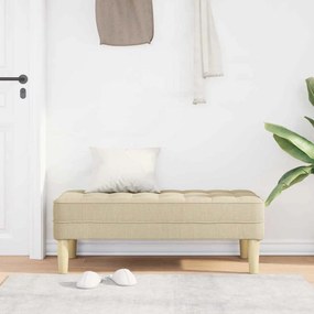 vidaXL παγκάκι με μαξιλάρι Κρεμ 113 x 57 x 39 εκ. ύφασμα