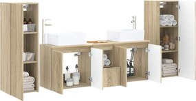vidaXL Σετ Επίπλων Μπάνιου 5 τμχ. Sonoma Δρυς 202 x 35 x 100 cm