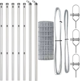 vidaXL Τεντώτο με στήριγμα Ασημί 0,4 x 10 μ Χάλυβας και PVC