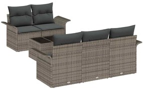 vidaXL Σετ Καναπέ Κήπου με μαξιλάρι 6 pcs Γκρι 55 x 55 x 37 εκ