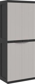 vidaXL Ντουλάπι Αποθ. Εξ. Χώρου Γκρι/Μαύρο 65x37x165εκ. Πολυπροπυλένιο