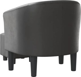 vidaXL Πολυθρόνα Μπάρελ με Υποπόδιο Γκρι από Συνθετικό Δέρμα