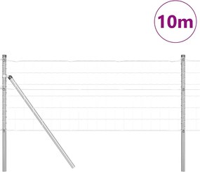 vidaXL Τεντώτο με στήριγμα Ασημί 0,8 x 10 m Χάλυβας και PVC