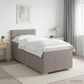 vidaXL Κρεβάτι box spring με στρώμα Taupe 100 x 200 cm Ύφασμα