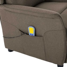 vidaXL Καρέκλα μασάζ με μαξιλάρι Taupe 67.5 x 93.5 x 101.5 εκ ύφασμα
