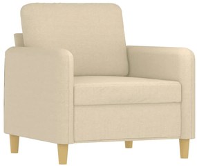 vidaXL Πολυθρόνα Κρεμ 60 εκ. Υφασμάτινη με Υποπόδιο